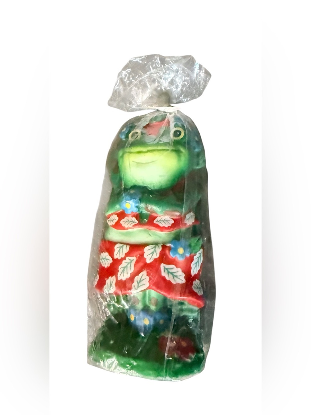 Boston Warehouse Wax Frog with Hawaiian  Decorative Accents Vintage